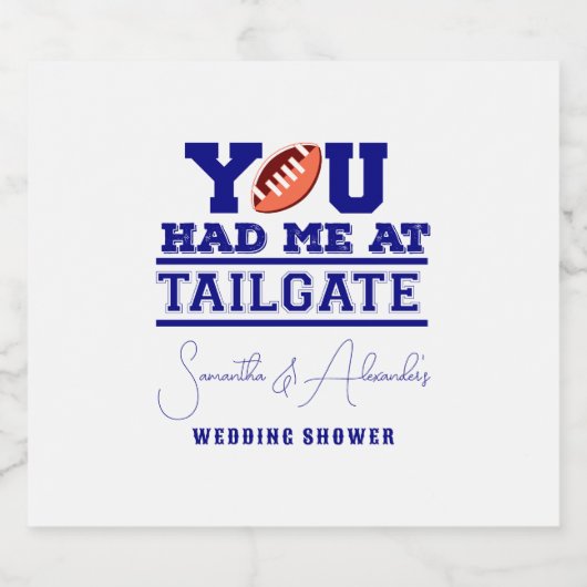 Lass uns Tailgate Celebrate Blue Bridal Couple Sho Bierflaschenetikett (Einzelnes Label)