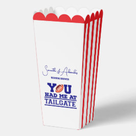 Lass uns Tailgate Celebrate Blue Bridal Couple Sho Geschenkschachtel