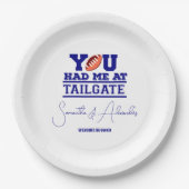Lass uns Tailgate Celebrate Blue Bridal Couple Sho Pappteller (Vorderseite)