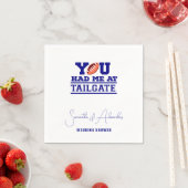 Lass uns Tailgate Celebrate Blue Bridal Couple Sho Serviette (Beispiel)