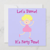 Lass uns tanzen ~ Es ist Party Time~Kindergeburtst Einladung (Rückseite)