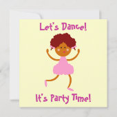 Lass uns tanzen ~ Es ist Party Time~Kindergeburtst Einladung (Rückseite)