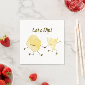 Lass uns tauchen! (Cartoon Potato & Tortilla Chip) Serviette (Beispiel)
