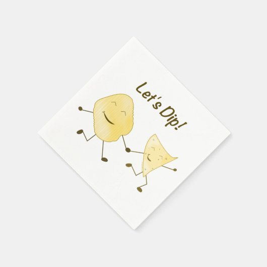Lass uns tauchen! (Cartoon Potato & Tortilla Chip) Serviette (Ecke)
