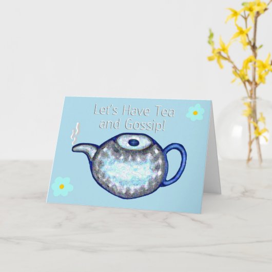 Lass uns Tee und Klatsch essen! Karte (Gelbe Blume)