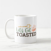 Lass uns Toasted Campfire Funny Camping holen Kaffeetasse (Links)