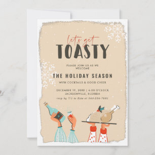 Lass uns Toasty holen Einladung von Feiertagen
