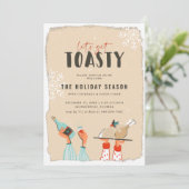 Lass uns Toasty holen | Einladung von Feiertagen (Stehend Vorderseite)