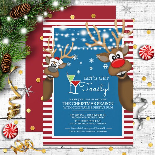 Lass uns Toasty Weihnachtscocktail-Party holen Einladung