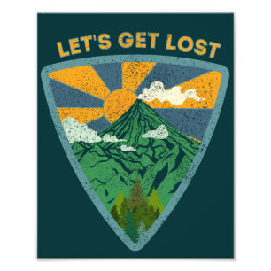 Lass uns verlorene Vintage-Wanderungen machen Fotodruck