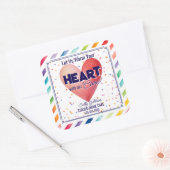 Lass uns Warme Dein Herz mit unserem Betreuer Quadratischer Aufkleber (Umschlag)