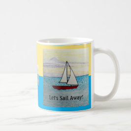 Lass uns wegsegeln! Red Sailboat Tasse