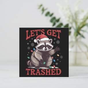 Lass uns Weihnachts-Raccoon Feral Meme überwinden Feiertagskarte