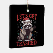 Lass uns Weihnachts-Raccoon Feral Meme überwinden Keramikornament (Rechts)