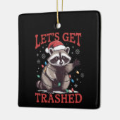 Lass uns Weihnachts-Raccoon Feral Meme überwinden Keramikornament (Links)