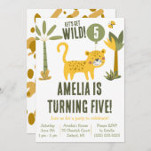 Lass uns Wild holen! Cheetah, Leopard, Safari zum  Einladung (Vorne/Hinten)