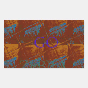 Lass uns Zebra Safari Art Print/Graphic gehen Rechteckiger Aufkleber