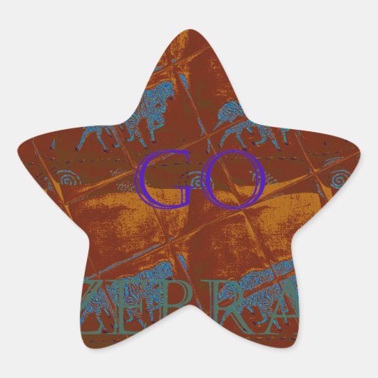 Lass uns Zebra Safari Art Print/Graphic gehen Stern-Aufkleber (Vorderseite)