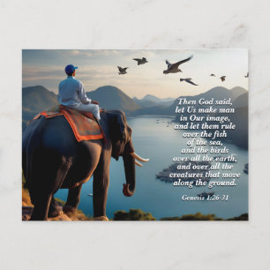 Lass uns zum Menschen machen in unserem Bild, Gott Postkarte