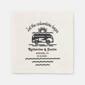 lass unser Abenteuer beginnen rustikale Hochzeit Serviette (Vorderseite)