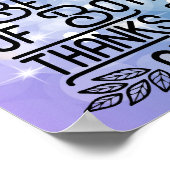 Lass unser Leben voller Dankbarkeit und Dankbarkei Poster (Ecke)