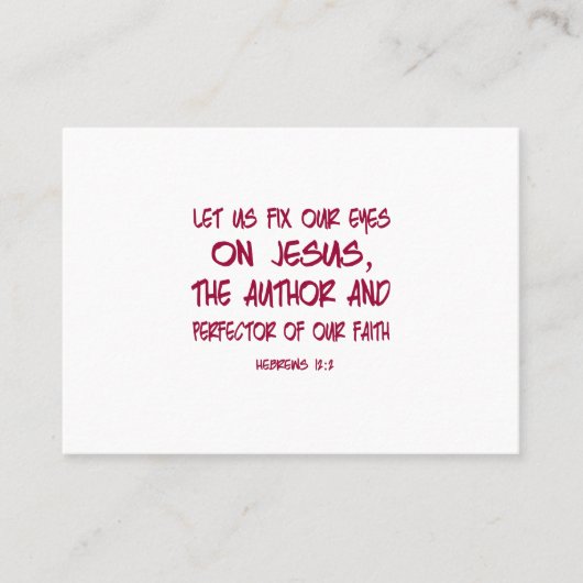 LASS US FIX UNSERE AUGEN AUF JESUS VISITENKARTE (Vorderseite)