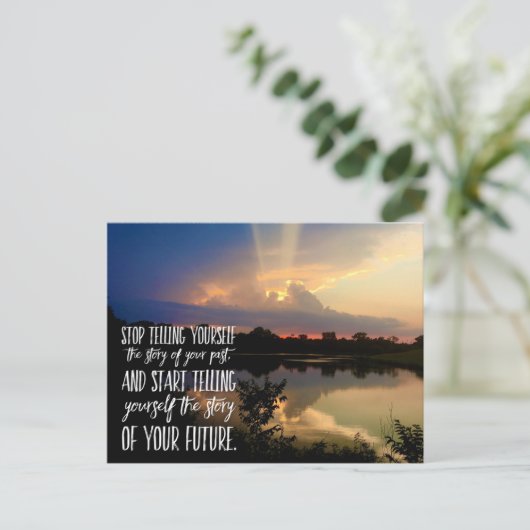 Lass von Ihrem bisherigen inspirierenden Zitat Postkarte (Stehend Vorderseite)