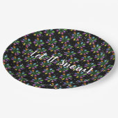 Lass Weihnachts-Lichter schneien Pappteller (Schrägansicht)