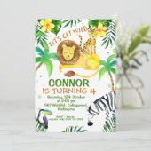 Lass Wild Birthday Einladung (Stehend Vorderseite)
