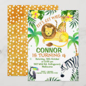 Lass Wild Birthday Einladung (Vorne/Hinten)