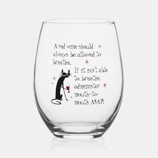 Lass Wine Breathe oder Mouth-to-Mouth Weinglas Ohne Stiel (Vorderseite)