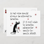 Lass Wine Breathe oder Mund-zu-Mund-Zitat Postkarte (Vorne/Hinten)