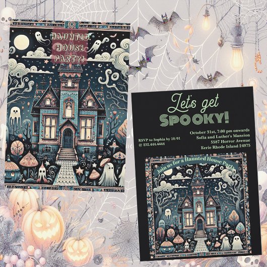 Lass wird Spooky Spuk House Ghost & Ghoul Party Einladung