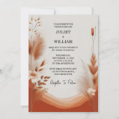 Lass Wüste Rustic Boho Autumn Ombre Brown Wedding Einladung (Vorderseite)