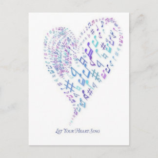 Lass Your Heart Sing - Herz aus musikalischen Note Postkarte