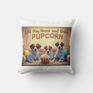 Lass-Zuhause und bestellen Pupcorn-Kartoonhunde Bl Kissen