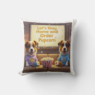 Lass-Zuhause und bestellen Pupcorn-Kartoonhunde Bl Kissen