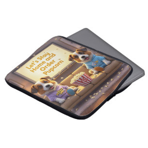 Lass-Zuhause und bestellen Pupcorn-Kartoonhunde Bl Laptopschutzhülle