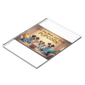 Lass-Zuhause und bestellen Pupcorn-Kartoonhunde Bl Notizblock (Linke Seite)