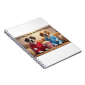 Lass-Zuhause und bestellen Pupcorn-Kartoonhunde Bl Notizblock (Rechte Seite)