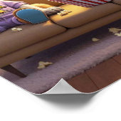 Lass-Zuhause und bestellen Pupcorn-Kartoonhunde Bl Poster (Ecke)