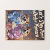 Lass-Zuhause und bestellen Pupcorn-Kartoonhunde Bl Puzzle (Horizontal)