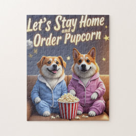 Lass-Zuhause und bestellen Pupcorn-Kartoonhunde Bl Puzzle