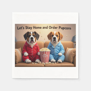 Lass-Zuhause und bestellen Pupcorn-Kartoonhunde Bl Serviette