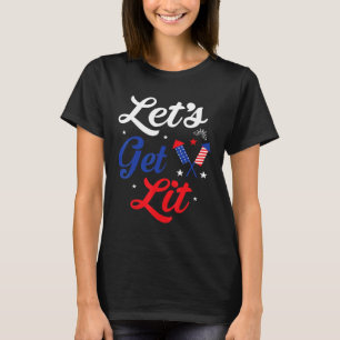 Lasse am 4. Juli Feuerwerk Patriotic Fourt T-Shirt