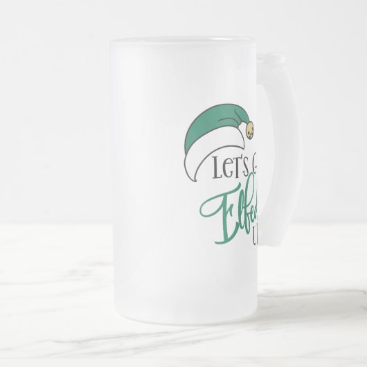 Lasse auf | Weihnachts Alkohol trinken Pun Mattglas Bierglas (VorderseiteRechts)