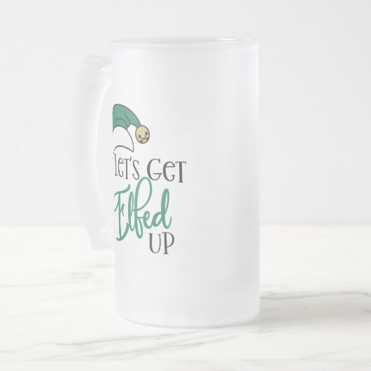 Lasse auf | Weihnachts Alkohol trinken Pun Mattglas Bierglas (Vorderseite Links)