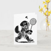 Lasse Badminton Player Shuttle Racket spielen Karte (Gelbe Blume)
