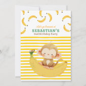 lasse Bananen unseren kleinen Affen Geburtstag Einladung (Rückseite)