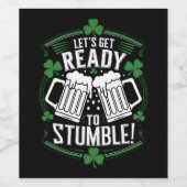 Lasse bereit, den Funny St Patrick's Day zu stoppe Weinetikett (Einzelnes Label)